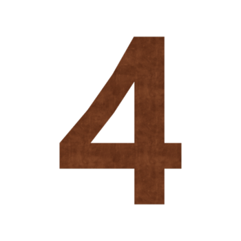 αριθμός σπιτιού Χάλυβας Corten (πλάκα) 4 - 15 cm