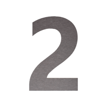 Αριθμός σπιτιού από ανοξείδωτο χάλυβα 2 - 32,7 x 50 cm - Βουρτσισμένο