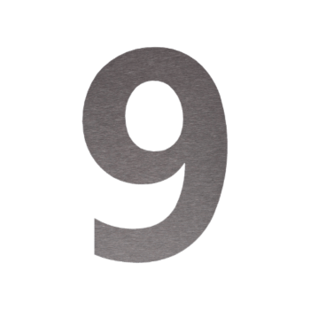 Αριθμός σπιτιού από ανοξείδωτο χάλυβα 9 - 10 x 15 cm - Βουρτσισμένο