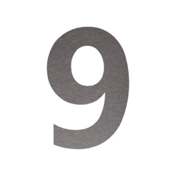 Αριθμός σπιτιού από ανοξείδωτο χάλυβα 9 - 53,8 x 80 cm - Βουρτσισμένο