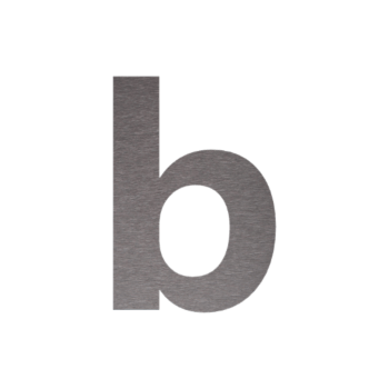 Αριθμός σπιτιού από ανοξείδωτο χάλυβα B - 9,9 x 15 cm - Βουρτσισμένο