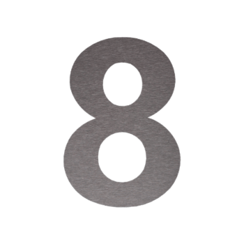 Αριθμός σπιτιού από ανοξείδωτο χάλυβα 8 - 10,3 x 15 cm - Αυτοκόλλητο