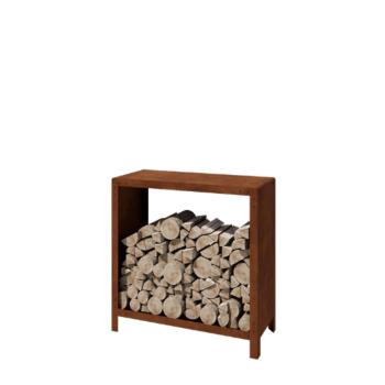 Ραφιέρα καυσόξυλων από ατσάλι corten Indiana 100 x 100 x 40 cm