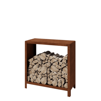 Αποθήκευση ξύλου από χάλυβα Corten - Indiana - 100 x 40 x 100 cm
