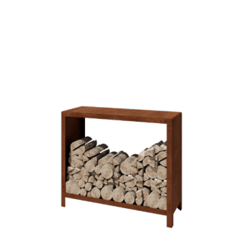Αποθήκευση ξύλου από χάλυβα Corten - Indiana - 120 x 40 x 100 cm