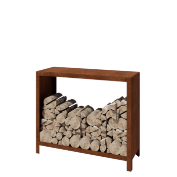 Αποθήκευση ξύλου από χάλυβα Corten - Indiana - 120 x 40 x 100 cm