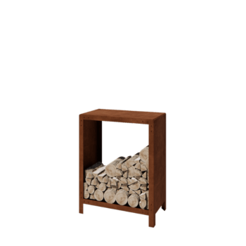 Αποθήκευση ξύλου από χάλυβα Corten - Indiana - 80 x 40 x 100 cm