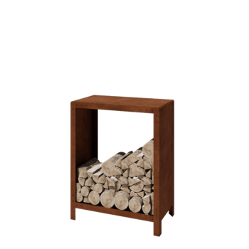 Αποθήκευση ξύλου από χάλυβα Corten - Indiana - 80 x 40 x 100 cm