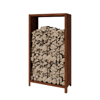 Ραφιέρα καυσόξυλων από ατσάλι corten Indiana 180 x 100 x 40 cm