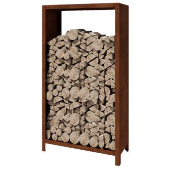 Αποθήκευση ξύλου από χάλυβα Corten - Indiana - 100 x 40 x 180 cm