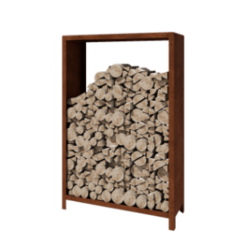 Αποθήκευση ξύλου από χάλυβα Corten - Indiana - 120 x 40 x 180 cm