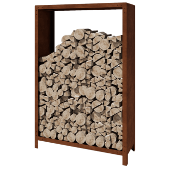 Αποθήκευση ξύλου από χάλυβα Corten - Indiana - 120 x 40 x 180 cm