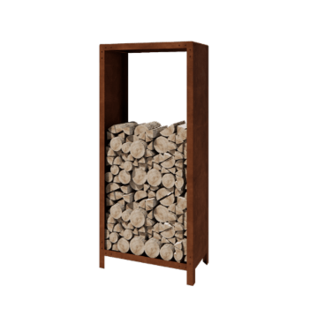 Αποθήκευση ξύλου από χάλυβα Corten - Indiana - 80 x 40 x 180 cm