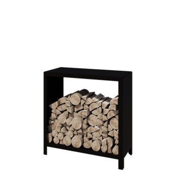 Αποθήκευση ξύλου από χάλυβα - Indiana - 100 x 40 x 100 cm - RAL9005 ματ (μαύρο)