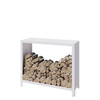 Αποθήκευση ξύλου από χάλυβα - Indiana - 120 x 40 x 100 cm - RAL9010 ματ (λευκό)