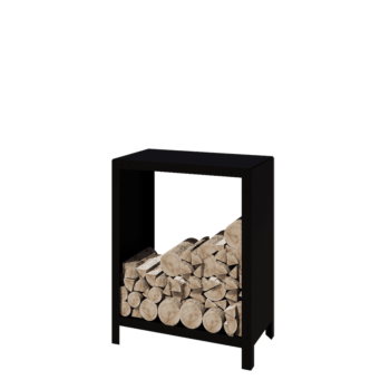 Αποθήκευση ξύλου από χάλυβα - Indiana - 80 x 40 x 100 cm - RAL9005 ματ (μαύρο)