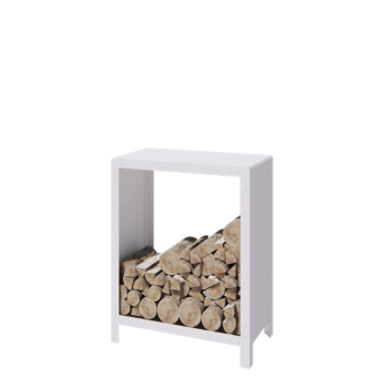 Αποθήκευση ξύλου από χάλυβα - Indiana - 80 x 40 x 100 cm - RAL9010 ματ (λευκό)