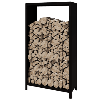 Αποθήκευση ξύλου από χάλυβα - Indiana - 100 x 40 x 180 cm - RAL9005 ματ (μαύρο)