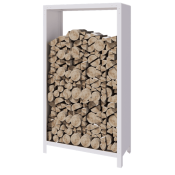 Αποθήκευση ξύλου από χάλυβα - Indiana - 100 x 40 x 180 cm - RAL9010 ματ (λευκό)