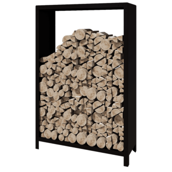 Αποθήκευση ξύλου από χάλυβα - Indiana - 120 x 40 x 180 cm - RAL9005 ματ (μαύρο)