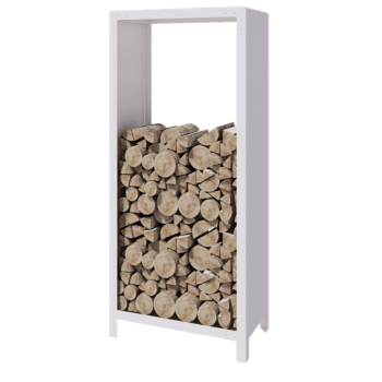 Αποθήκευση ξύλου από χάλυβα - Indiana - 80 x 40 x 180 cm - RAL9010 ματ (λευκό)