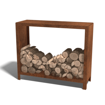 Ραφιέρα καυσόξυλων από ατσάλι corten Indiana 100 x 120 x 40 cm