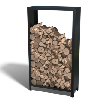 Αποθήκευση ξύλου από χάλυβα - Indiana - 100 x 40 x 180 cm - RAL9005 ματ (μαύρο)