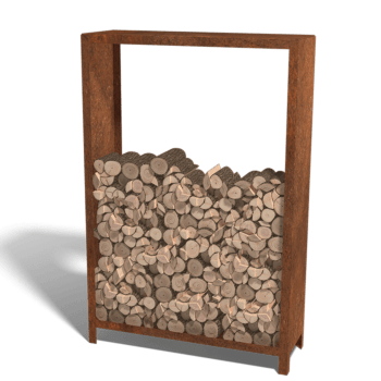 Ραφιέρα καυσόξυλων από ατσάλι corten Indiana 180 x 120 x 40 cm