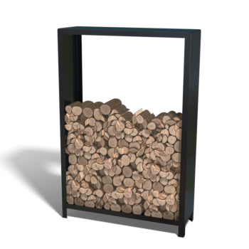 Αποθήκευση ξύλου από χάλυβα - Indiana - 120 x 40 x 180 cm - RAL9005 ματ (μαύρο)