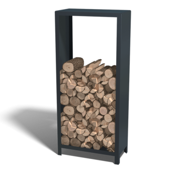 Αποθήκευση ξύλου από χάλυβα - Indiana - 80 x 40 x 180 cm - RAL9010 ματ (λευκό)