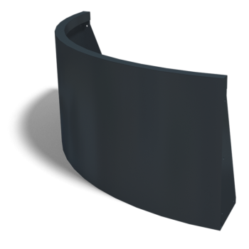 Τοίχος συγκράτησης από χάλυβα - Εξωτερική καμπυλή - 100 x 100 x 50 cm - Άλλο χρώμα RAL