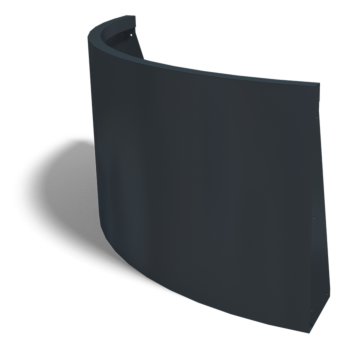 Τοίχος συγκράτησης από χάλυβα - Εξωτερική καμπυλή - 100 x 100 x 60 cm - Άλλο χρώμα RAL