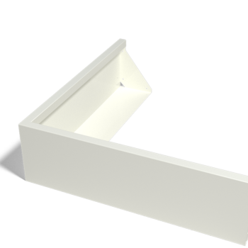 Τοίχος συγκράτησης από χάλυβα - Εξωτερική γωνία - 100 x 100 x 30 cm - RAL9010 ματ (λευκό)