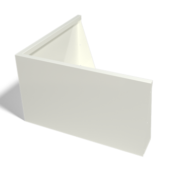 Τοίχος συγκράτησης από χάλυβα - Εξωτερική γωνία - 100 x 100 x 60 cm - RAL9010 ματ (λευκό)