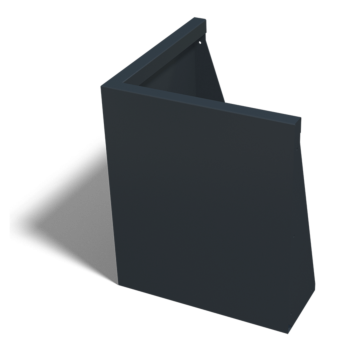 Τοίχος συγκράτησης από χάλυβα - Εξωτερική γωνία - 50 x 50 x 60 cm - RAL9005 ματ (μαύρο)