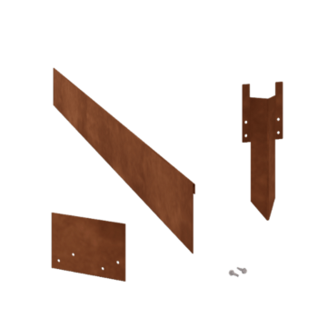 Χωρίσματα γκαζόν από ατσάλι corten επίπεδο 13 cm πλήρες σετ ανά 15 μέτρα