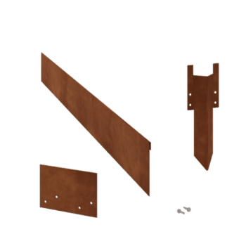 Χωρίσματα γκαζόν από ατσάλι corten επίπεδο 13 cm πλήρες σετ ανά 24 μέτρα