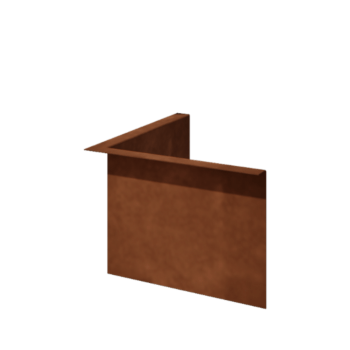Χωρίσματα γκαζόν από ατσάλι corten γωνιακό 22 cm εσωτερική γωνία
