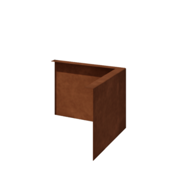 Χωρίσματα γκαζόν από ατσάλι corten γωνιακό 22 cm εξωτερική γωνία
