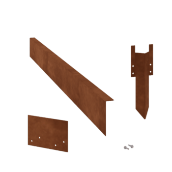 Χωρίσματα γκαζόν από ατσάλι corten γωνιακό 12 cm πλήρες σετ ανά 15 μέτρα