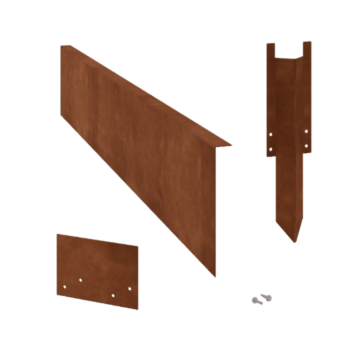 Χωρίσματα γκαζόν από ατσάλι corten γωνιακό 22 cm πλήρες σετ ανά 15 μέτρα