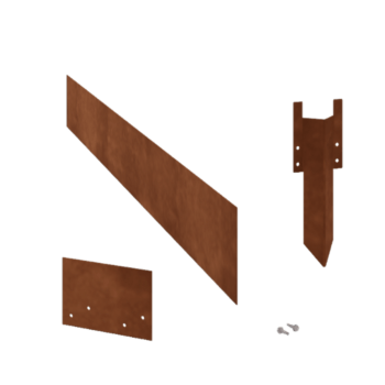 Μπορντούρα κήπου από χάλυβα Corten - Ίσιο -  Ύψος 15 cm - Plíres set 24 μέτρα