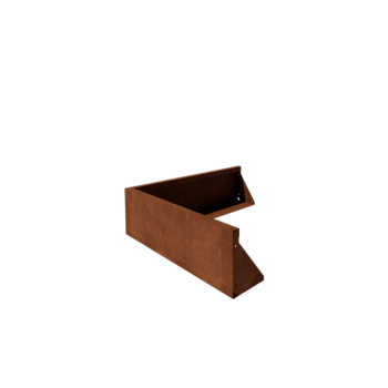 Τοίχος συγκράτησης από χάλυβα Corten - Εξωτερική γωνία - 100 x 100 x 30 cm