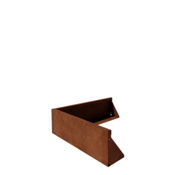 Τοίχος συγκράτησης από χάλυβα Corten - Εξωτερική γωνία - 100 x 100 x 30 cm