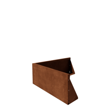 Τοίχος συγκράτησης από χάλυβα Corten - Εξωτερική γωνία - 100 x 100 x 40 cm