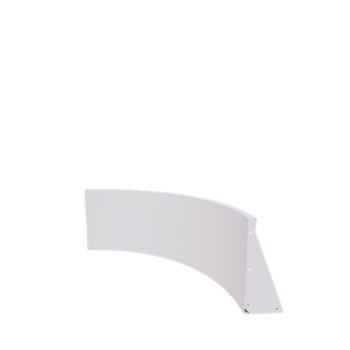 Τοίχος συγκράτησης από χάλυβα - Εσωτερική καμπυλή - 100 x 100 x 50 cm - RAL9010 ματ (λευκό)
