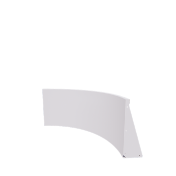 Τοίχος συγκράτησης από χάλυβα - Εσωτερική καμπυλή - 100 x 100 x 60 cm - RAL9010 ματ (λευκό)
