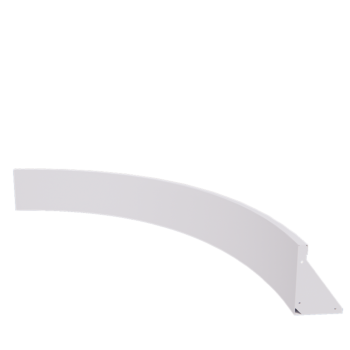 Τοίχος συγκράτησης από χάλυβα - Εσωτερική καμπυλή - 150 x 150 x 30 cm - RAL9010 ματ (λευκό)