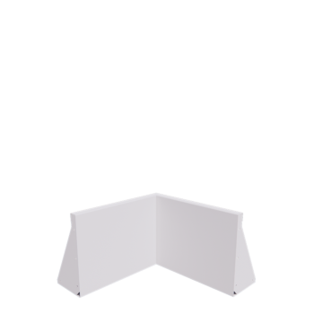 Τοίχος συγκράτησης από χάλυβα - Εσωτερική γωνία - 50 x 50 x 40 cm - RAL9010 ματ (λευκό)
