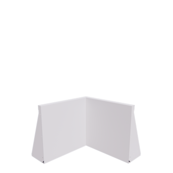 Τοίχος συγκράτησης από χάλυβα - Εσωτερική γωνία - 50 x 50 x 50 cm - RAL9010 ματ (λευκό)